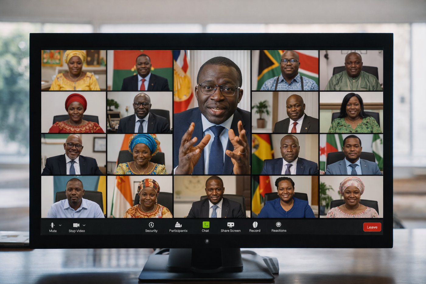 Réunion en visioconférence avec les leaders africains membres du RAIPH